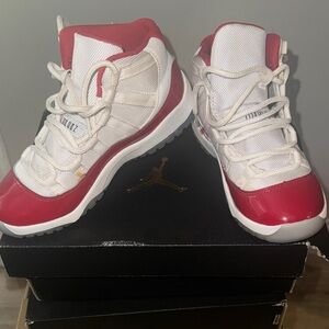Kids Red and White Jordan Sneakers